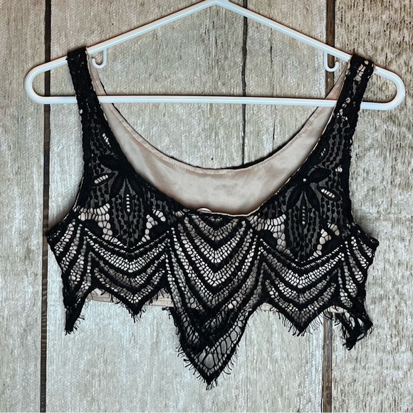 Party bralette top, black lace, size small - Picture 2 of 5